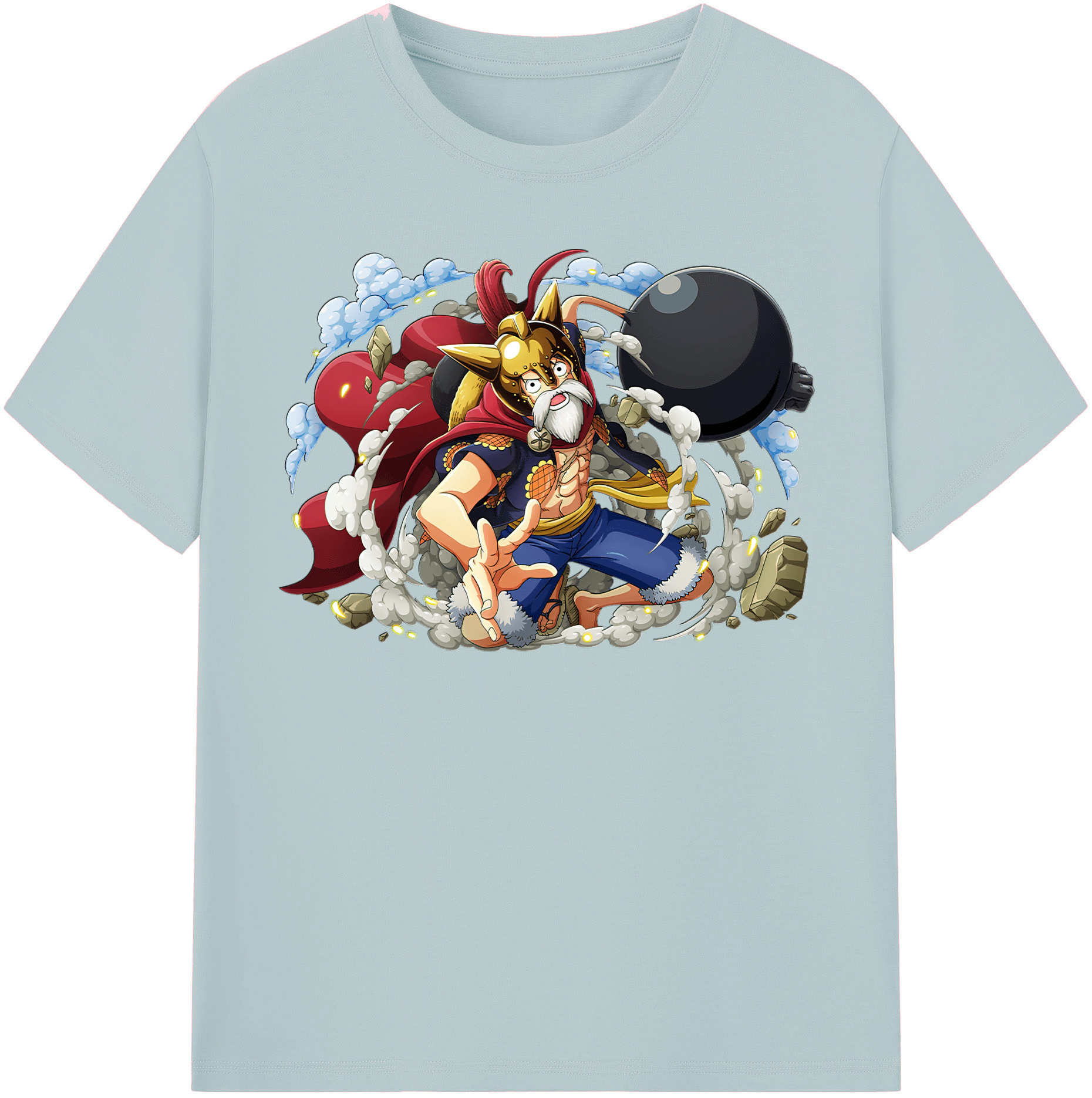 ワンピース モンキー・D・ルフィ ONE PIECE Monkey D. Luffy 綿100％半袖Tシャツ（フロントプリント）